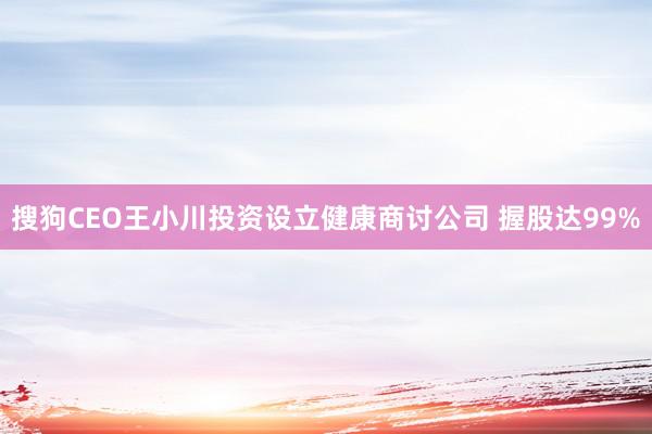 搜狗CEO王小川投资设立健康商讨公司 握股达99%
